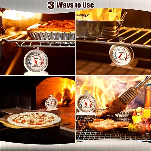 Miniatura 5 de Paquete de 2 termómetros de horno para hornos de gas y eléctricos, 122.0-572.0 F100-600F en el horno, acero inoxidable 304, lectura instantánea