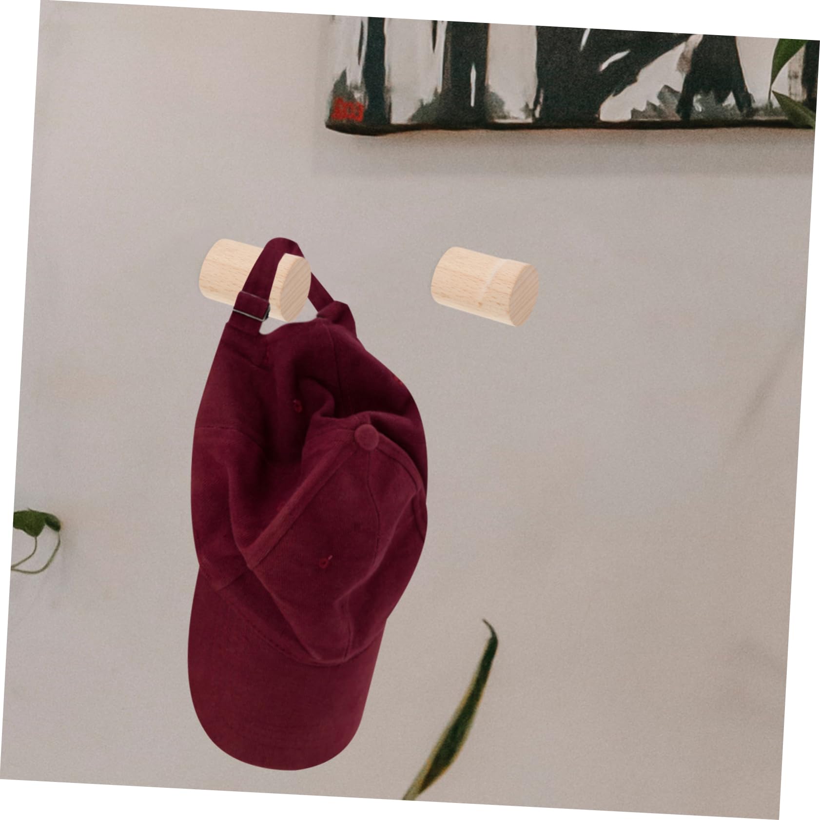 Cabilock Gancho de Pared de Madera Maciza 6 Piezas Estilo Boho