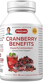 ANDREW LESSMAN Cranberry Benefits - 180 Capsules - Supports Bladder, Kidney and Urinary Tract Health. High Potency Standardized Extracts of Cranberry Fruit, Small Easy to Swallow Capsules