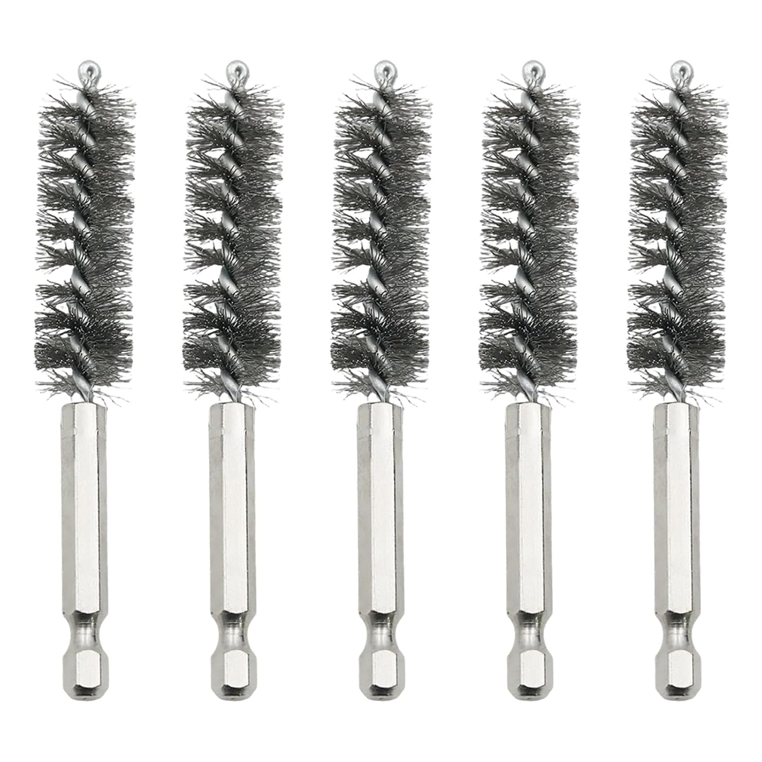 5 Pcs 1"/25mm Stainless Steel Wire Bore Brush for Power Drill