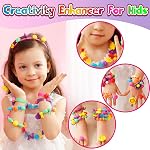 Snap Pop Toy Beads Kits - 850PCS Arts and Crafts Toys for Kids, Necklace Bracelet Ring Hairband Creativity Snap Set Holidays Christmas Birthday Gifts Jewelry Making Kit for 3 4 5 6 7 8 Year Old Little Girls