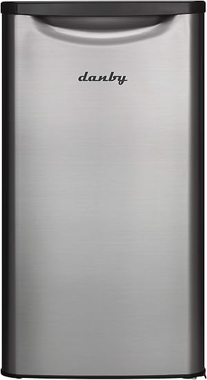 Amazon Com Danby Contemporary Classic Dar033a6bsldb 6 3 3 Cu Ft Mini Fridge Compact Countertop Refrigerator For Bedroom Living Room Kitchen Office Desk E Star Rated In Fingerprint Free Stainless Finish Appliances