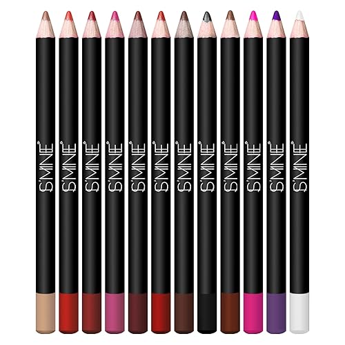 Miniatura 7 de IS'MINE Juego de delineadores de labios mate  12 colores surtidos de alta pigmentación natural, lápices suaves de larga duración suave ultra fino