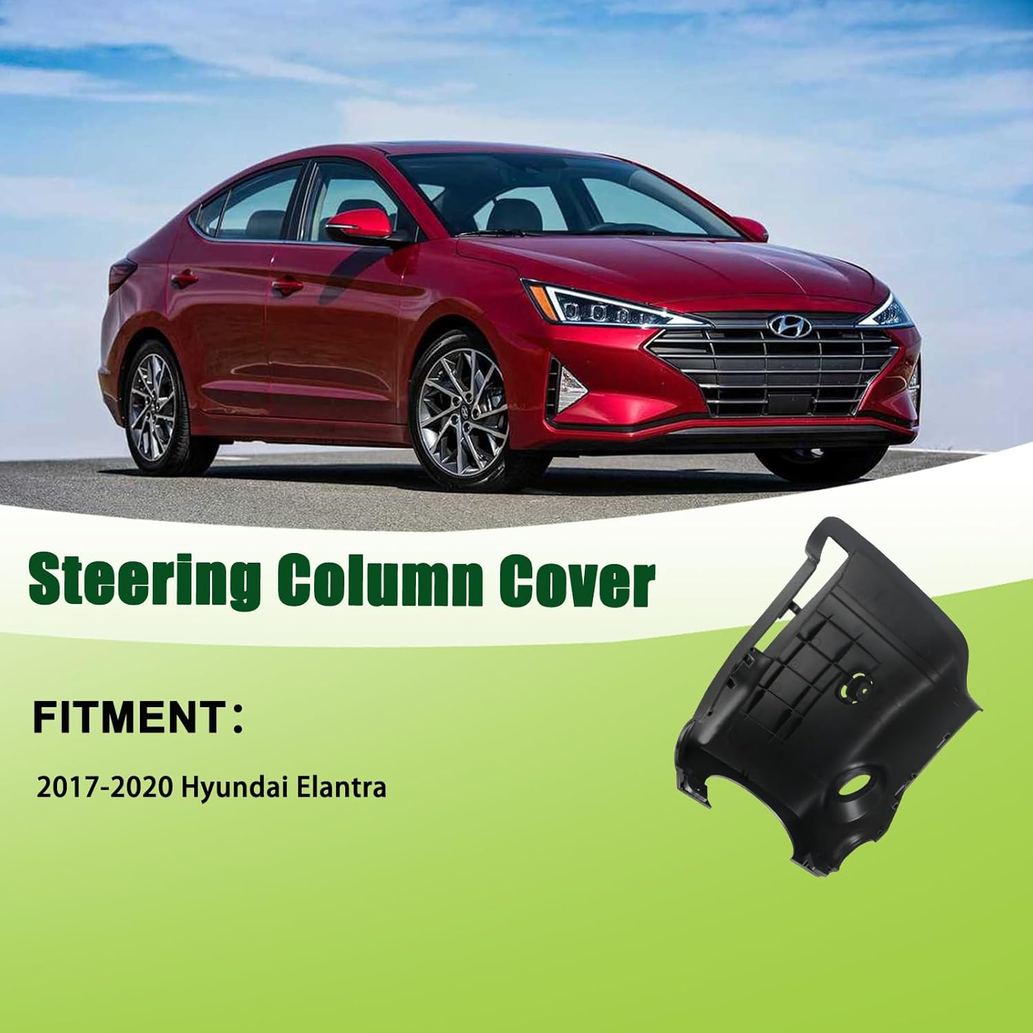 Lower Steering Column Trim Cover Ignition Shroud with Key Hole Compatible with 2017-2020 Hyundai Elantra Replaces 84855-F2000-TRY 84855-F2100-TRY