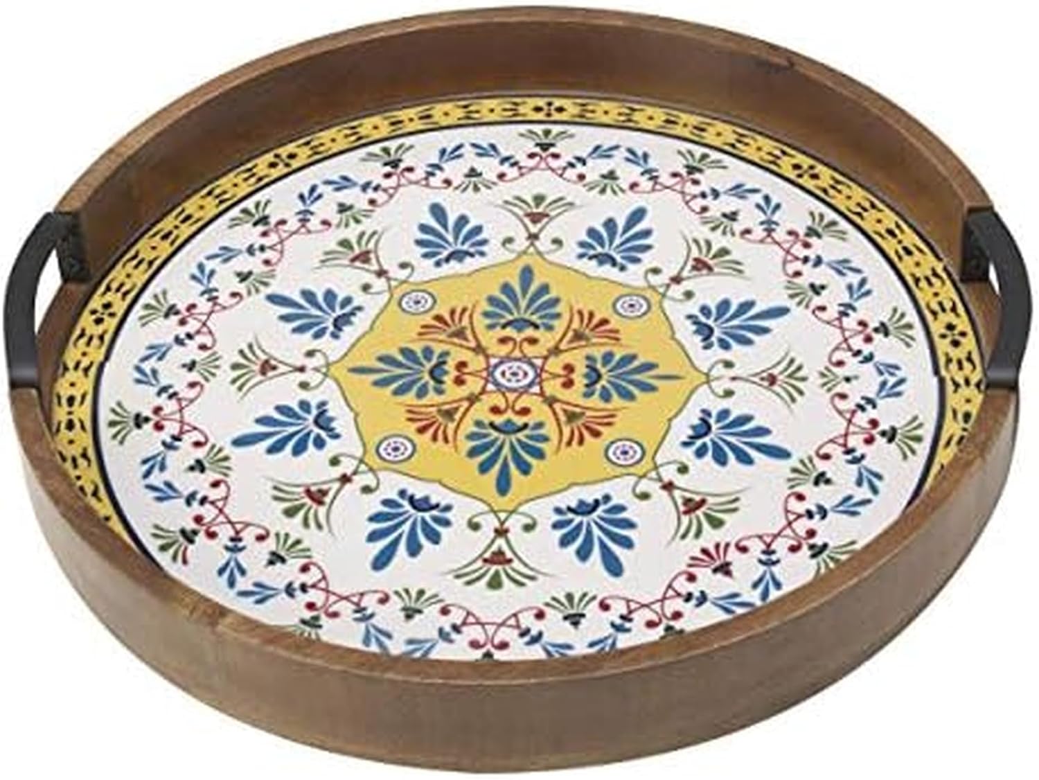Gourmet Basics by Mikasa Vella Lazy Susan Serving Tray, 16-Inch, Assorted