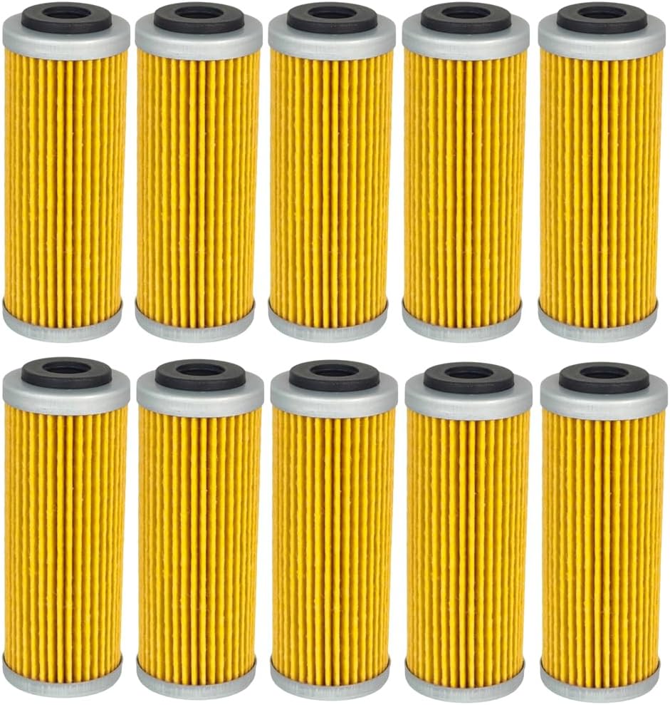 10X Oil Filter 77338005100 Compatible with KTM 2007-2025 250 350 400 450 500 530 EXC-F SX-F XC-F XCF-W EXC EXC-R SMR Factory Edition Six Days Compatible with Husqvarna FE 450 350 FC 250