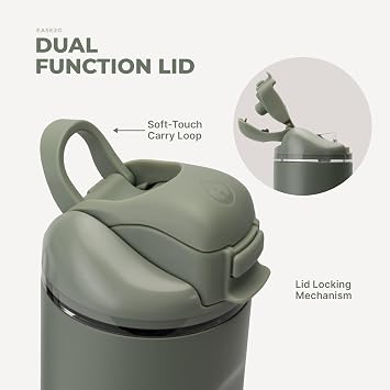 HydroJug Ease2o 32oz Insulated Water Bottle, Straw & Chug Lid, Courtyard
