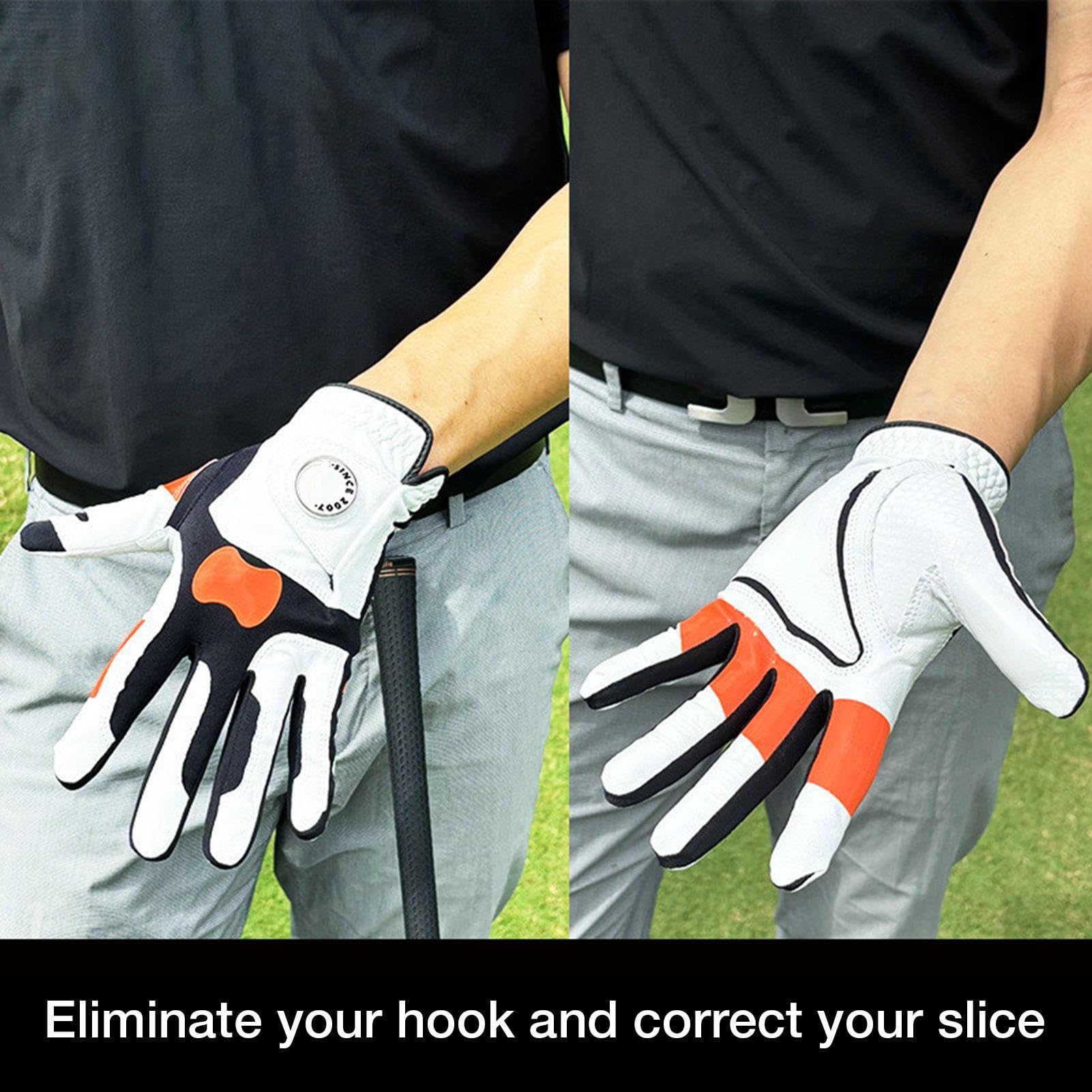Guanto da Golf Uomo Mano Sinistra Addestramento Ed Allineamento Della | Guanti Posizionamento Glog Club per Correzione Swing, Training Presa, Simulazione Indoor, E