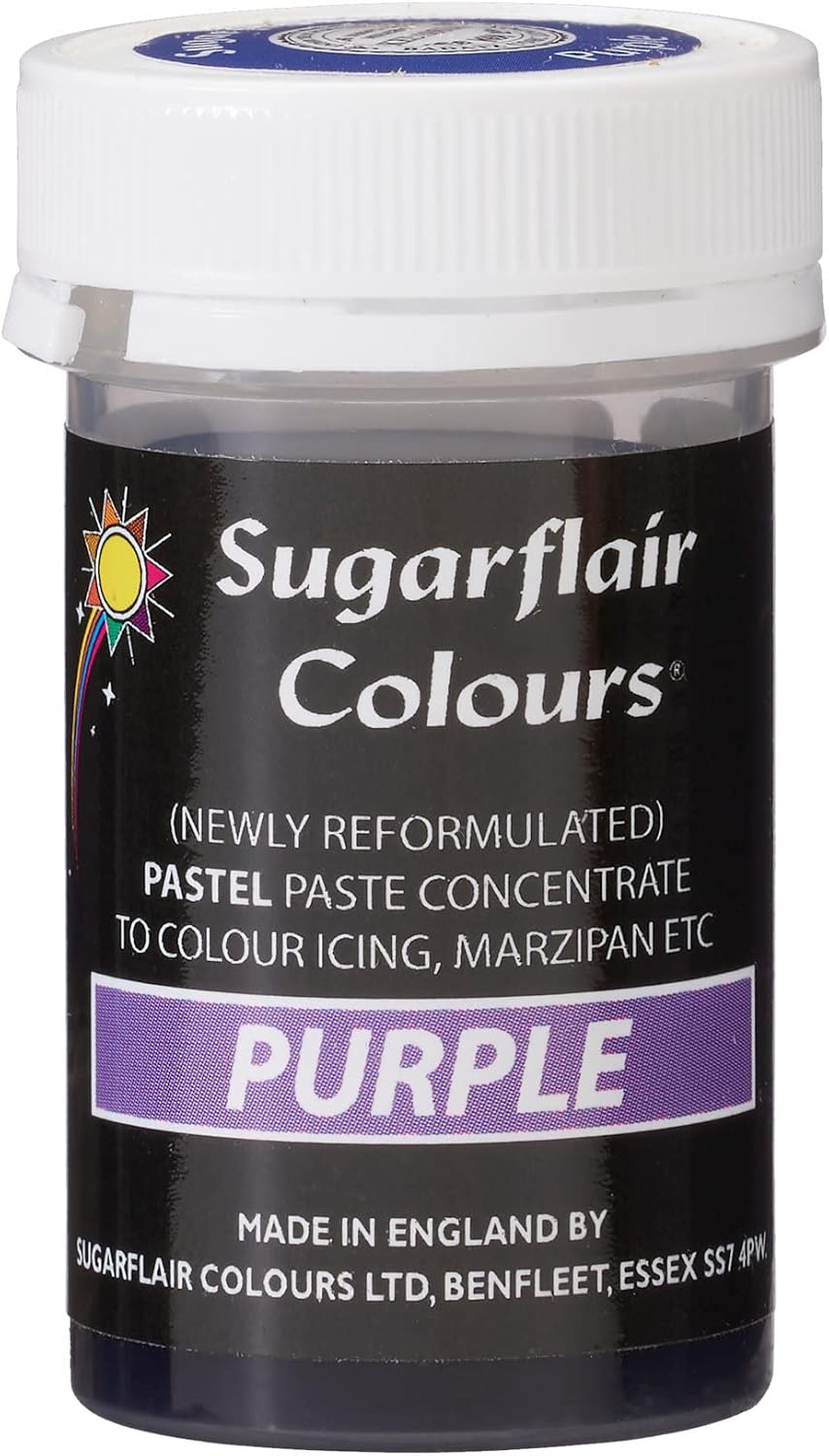 Sugarflair Purple Pastel Food Colouring Paste, Highly Concentrated for