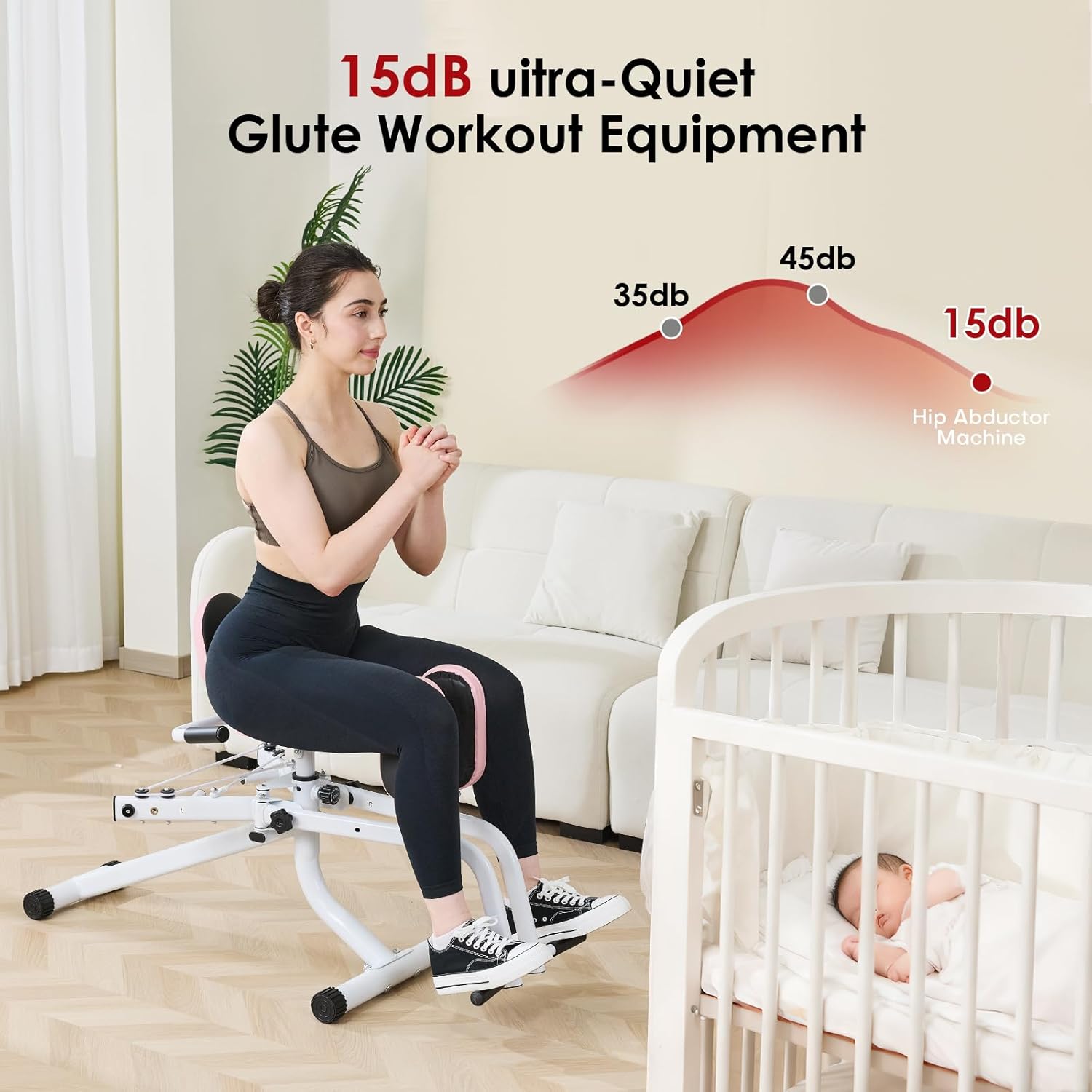 Ocdin Hip Abductor Adductor Machine for Home Gym, Inner and Outer Thigh and Glute Workout System