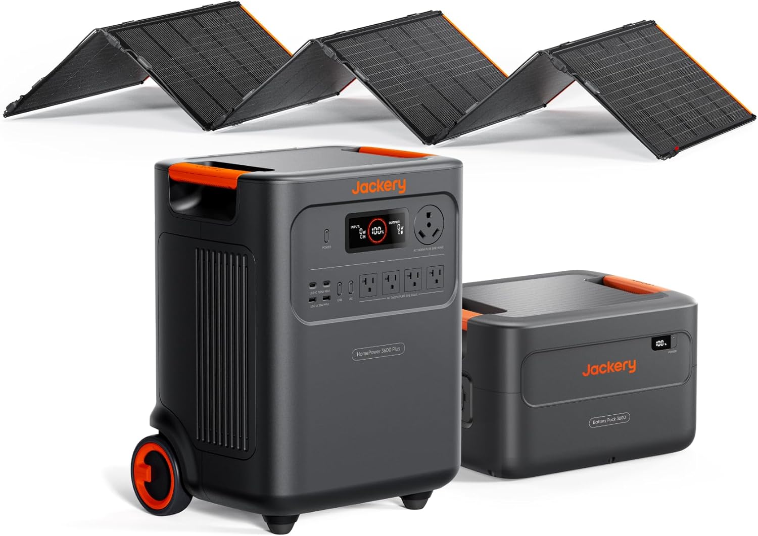 Jackery HomePower 3600 Plus Portable Power Station with Extra Battery and 500X, 3600W AC Output, 7168Wh LFP Solar Generator, Expandable up to 21kWh, Essential Home Backup for Home Use