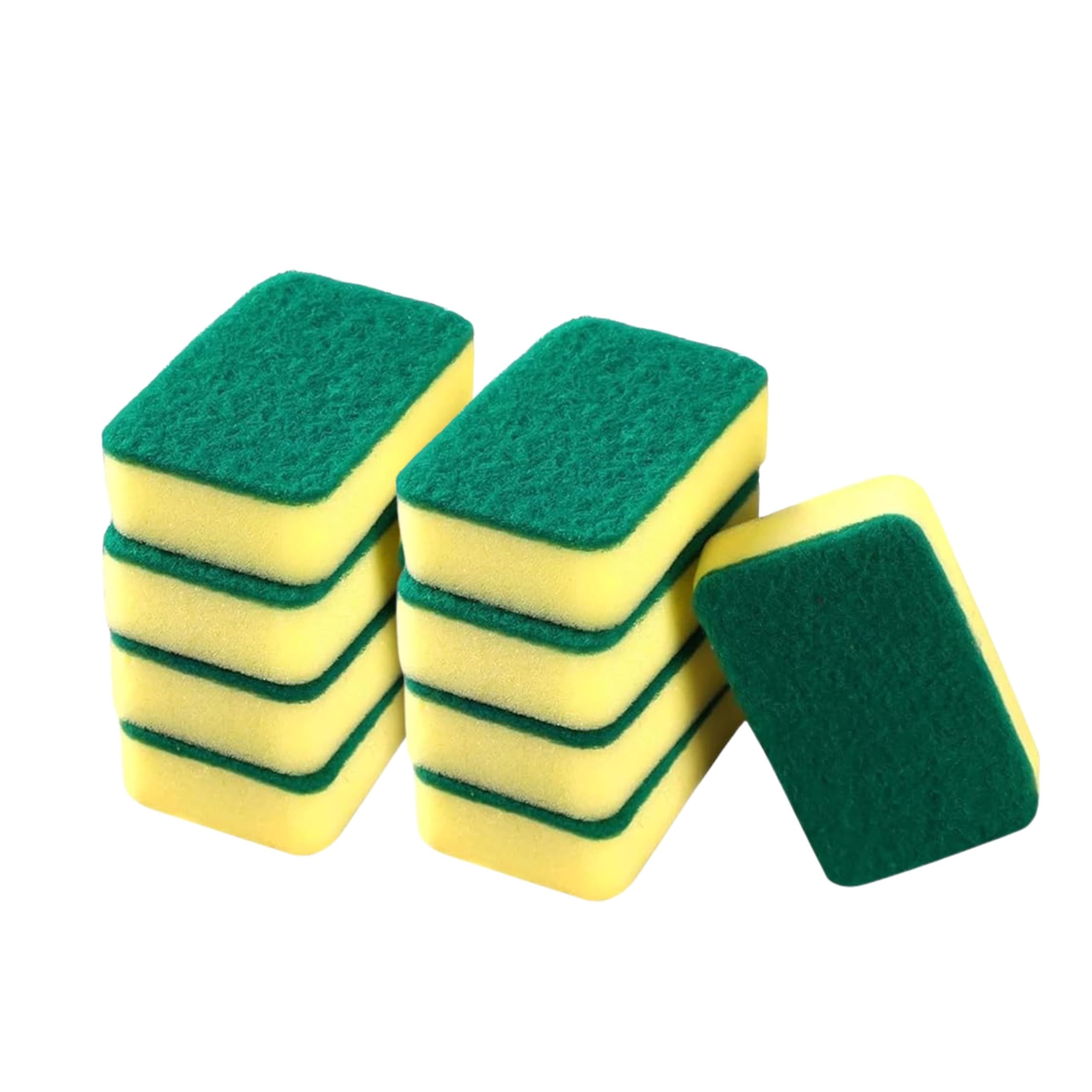 FITTO Heavy-Duty Scourer Sponge Pack of 9 – Non-Scratch Scrubbing Sponges for Kitchen Cleaning, Multi-Purpose Scouring Pads for Dishes, Pans, Pots, and Surfaces – Durable, Long-Lasting, and Reusable