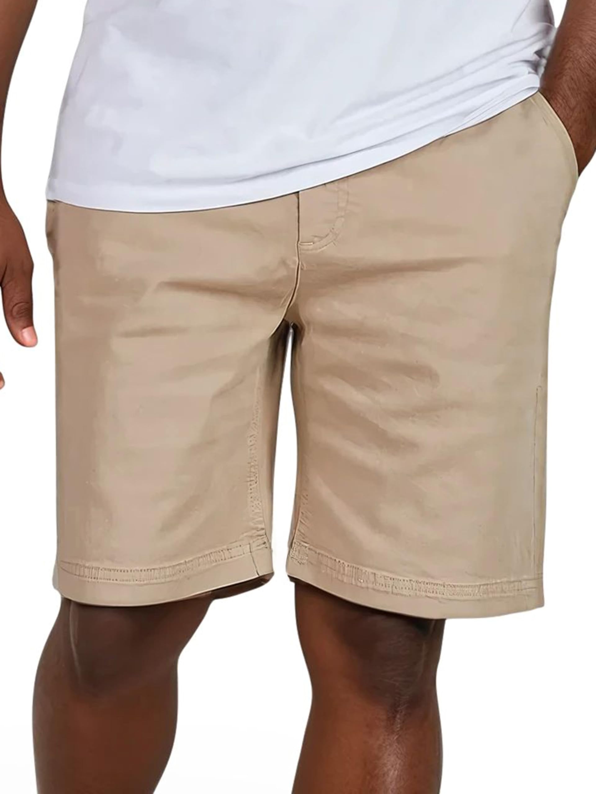 riverso Kurze Hosen Herren Chino Shorts Stretch RIVConnor Regular Fit Stoffhose Elastischer Bund Einfarbig Schwarz Beige Navy Grün S M L XL XXL 3XL 4XL 5XL