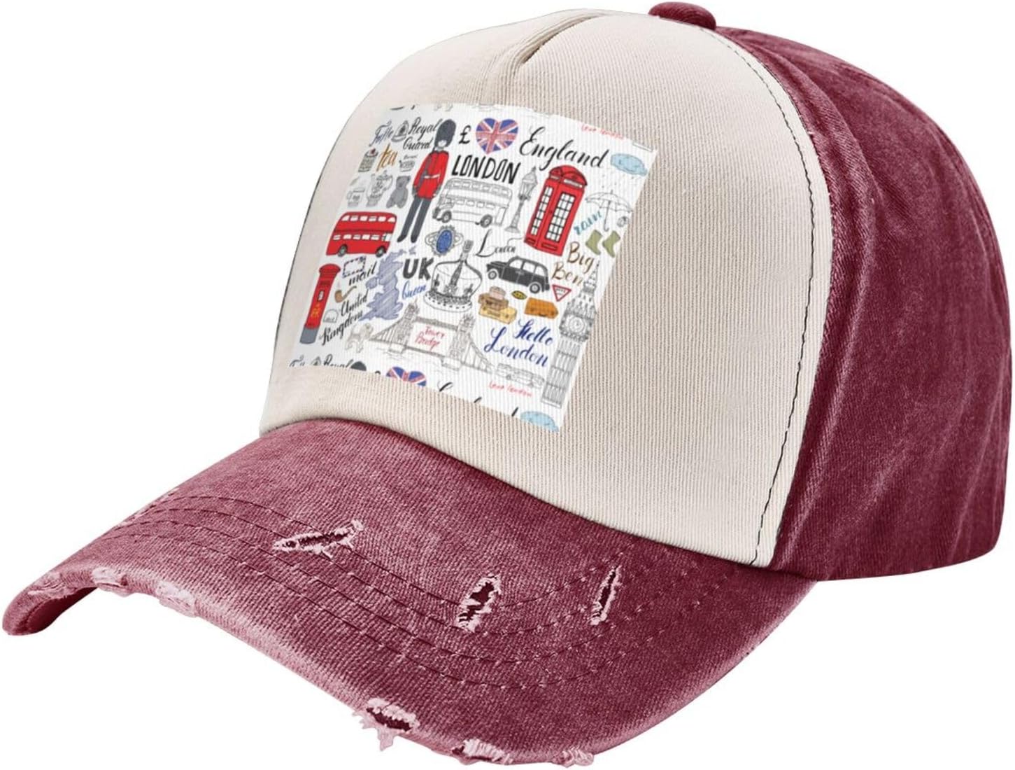 MQGMZMen Women Dad Hat Vintage Distressed I Love London Baseball Cap Adjustable Unisex