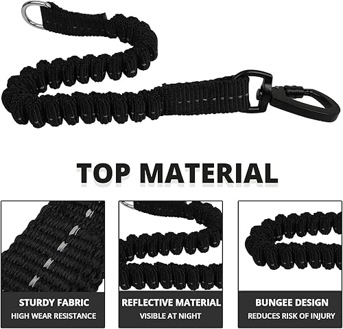 Miniatura 2 de Correa larga para perro de 20 pies correas de cuerda resistentes para entrenamiento de perros con gancho giratorio bloqueable, hilos reflectantes