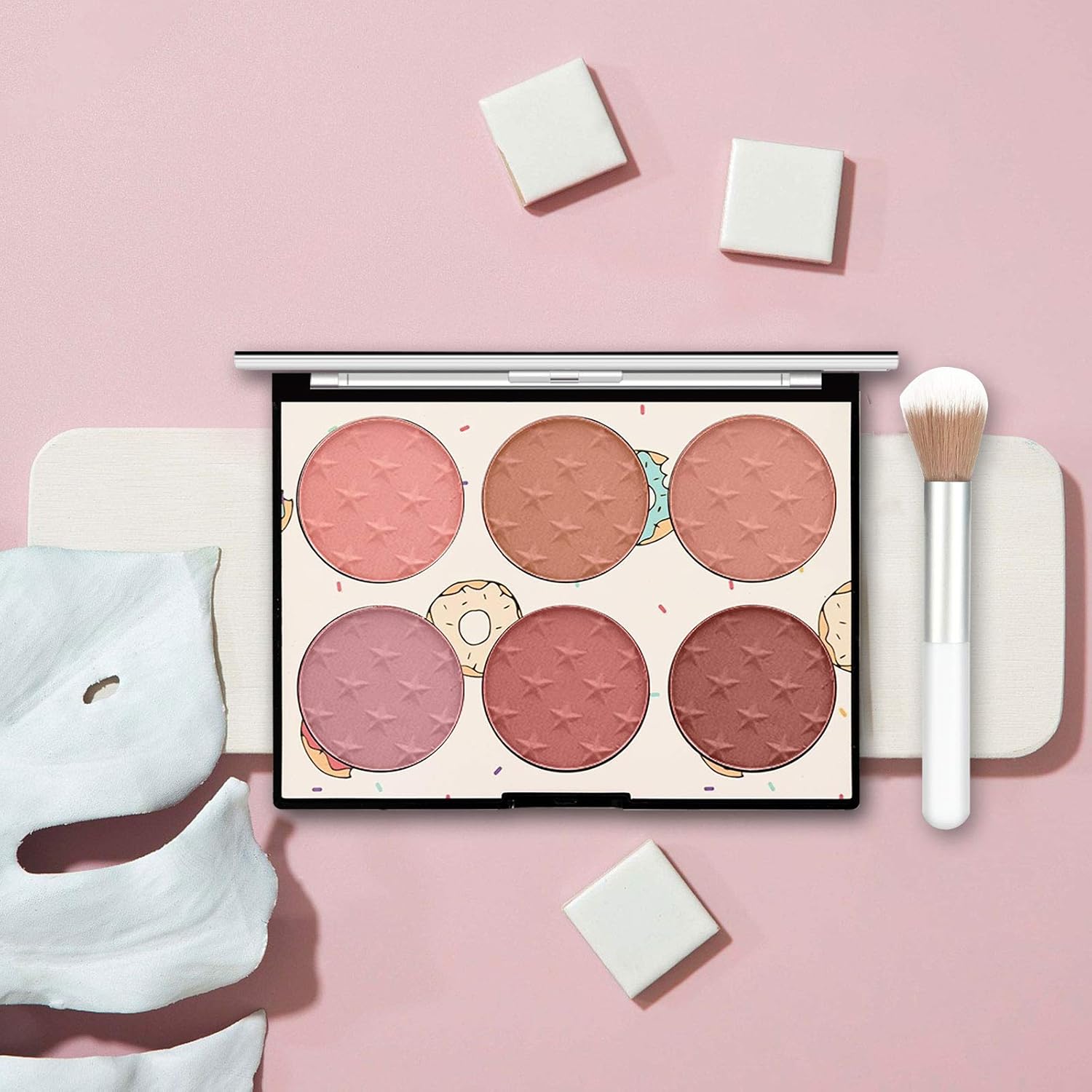 KYDA 6 Colors Face Blush Palette,Light Luxury Blush Palette Matte Blush Powder Bright Shimmer Face Blush,Contour and Highlight Blush Palette(with A Blush Brush)-Set A : Beauty & Personal Care