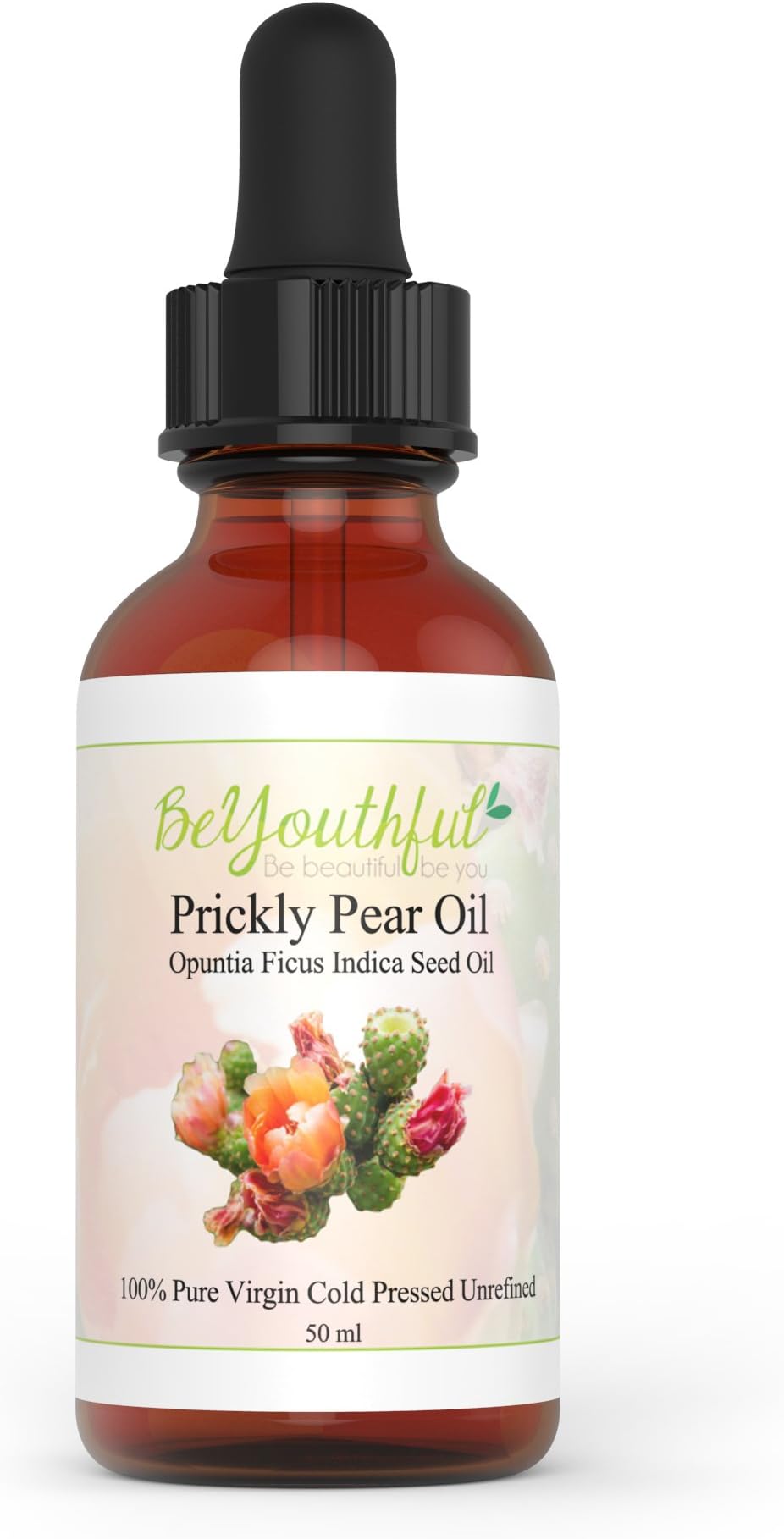 BeYouthful Prickly Pear Seed Oil (Barbary Fig Oil) 100% Cold Pressed and Unrefined, for Skin, Face, Hair, Lips, Nails, Versatile Beauty Oil Used as a Body Lotion/Moisturiser