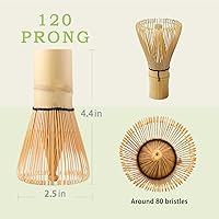 Vista 4 de Delicate Matcha Whisk 120-Prong Handcrafted Bamboo Chasen, Organic Japanese Traditional Stirrer - Matcha Tea Whisk Mixer for Authentic Matcha Making