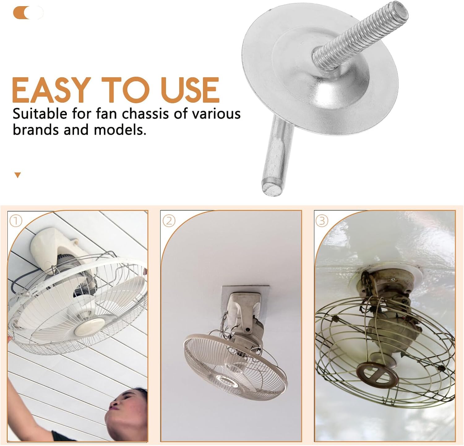 FUOYLOO Fan Stand Replacement Bolts Set 7-Shaped Screws for Secure Fan Pedestal Fixing Iron Construction Easy Tool-Free Installation