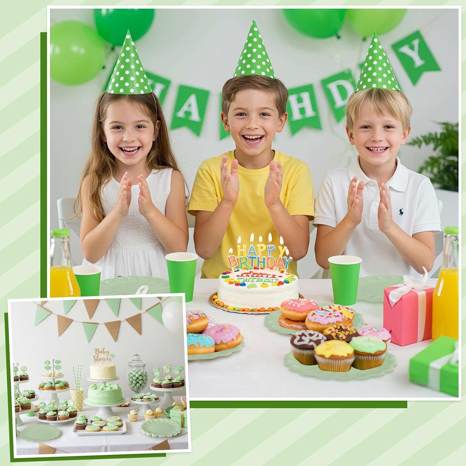 30 Pcs Sage Green Scalloped Paper Plates 9.5 In Shell Edge Dinner Paper Plates Disposable Sage Green Scalloped Plate for Wedding Baby Shower Birthday Party - Image 5