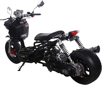 Reckless 50cc Scooter Generation 1, Automatic Transmission, PMZ50-19, Wide 205/30-12 Rear Tire, Retro Speedometer, Gas Gauge, Street Legal Moped for Adults, Powerful 49cc GY6 Engine