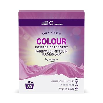 by Amazon Colours Powder Detergent, 4.8kg, 80 washes