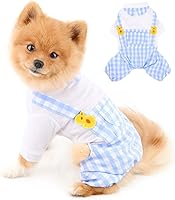 Vista 1 de Trajes de perro para perros pequeños, camisas de verano con pantalones a cuadros, overoles de una pieza para gatos, cachorros, ropa de chihuahua