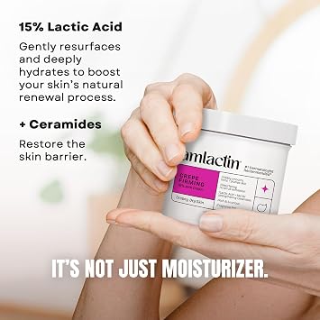 AmLactin Crepe Firming Cream - Therapeutic Skin Tightening Cream for Body No-Scrub Exfoliator and Moisturizer, Skin Care with 15% Lactic Acid AHA, 12 oz (Packaging May Vary)
