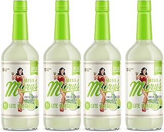 Miss Mary's Lite Margarita Mix, Keto Friendly, Low Sugar Drink Mixer, All Natural Ingredients, Low Calorie, Low Carb, 4 Pack
