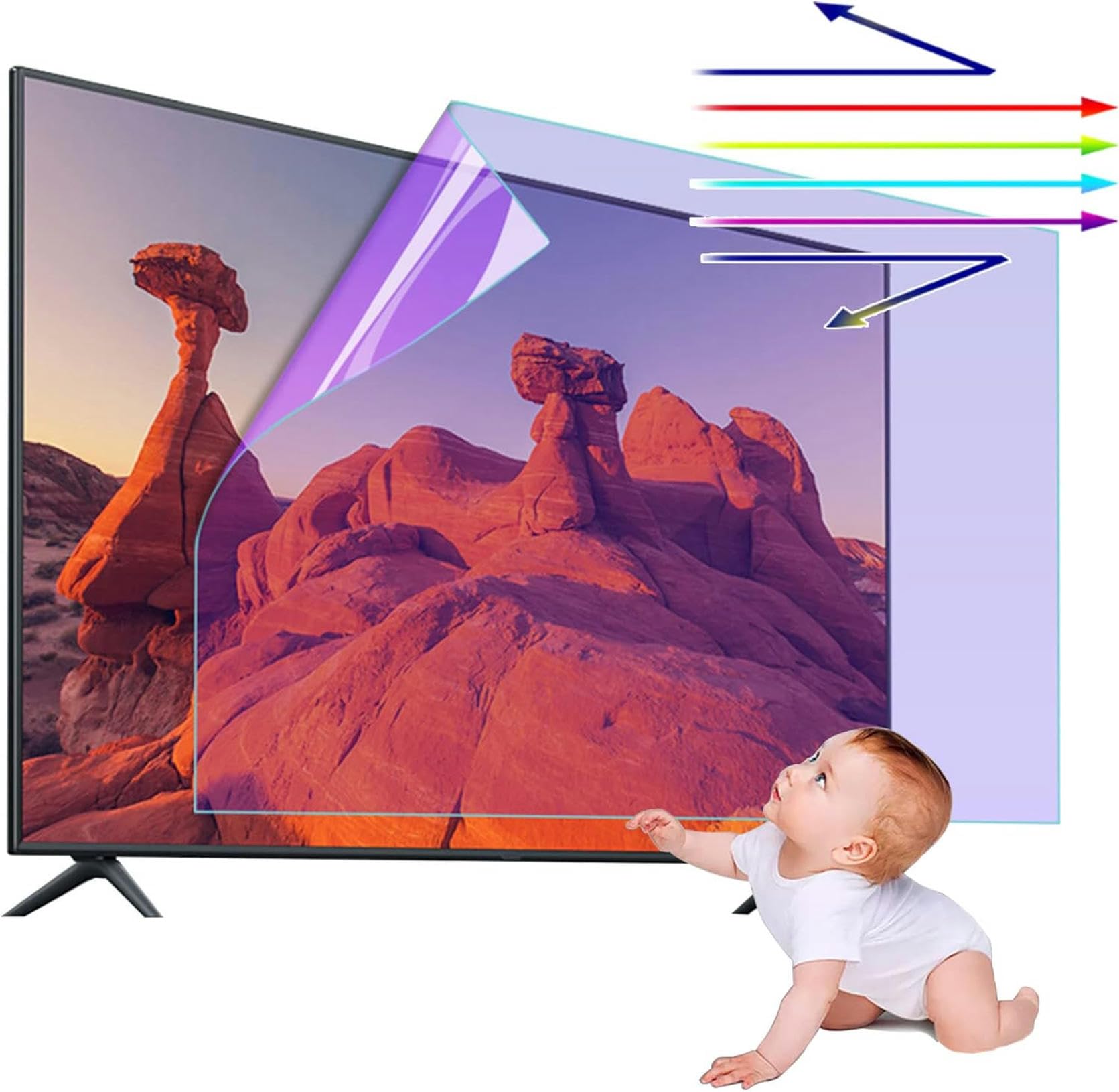 Film protecteur écran TV anti lumière bleue pour protéger les yeux des enfants 48 pouces
