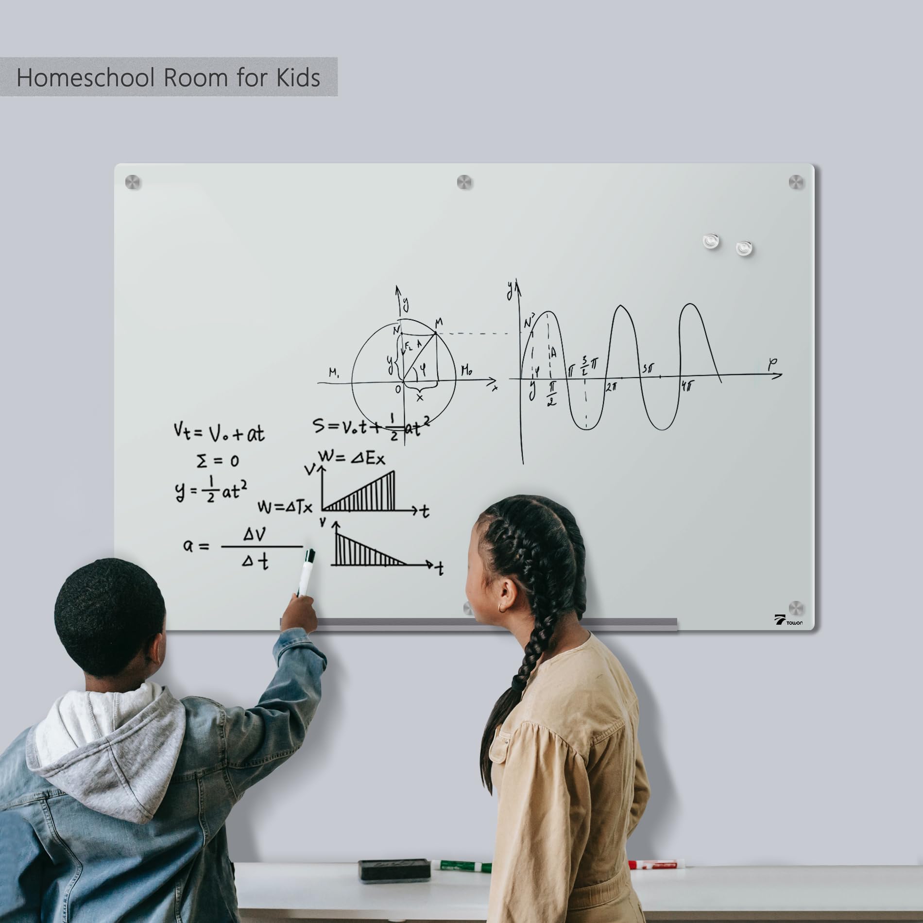 Photo 1 of TOWON Magnetic Glass Whiteboard 72x48 in