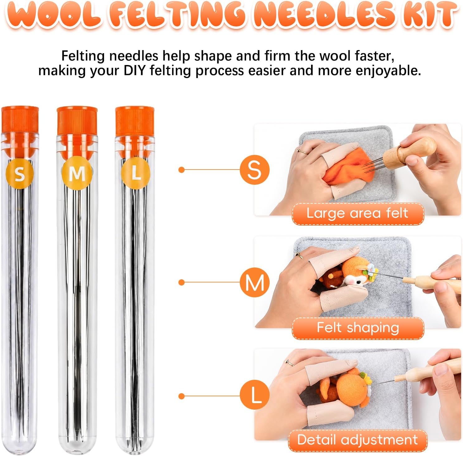 Needle Felting Kit, 50 Colors Felting Wool Starter Set with 30 Felting Needles, Wool Felt Mold Templates, Mat, Storage Box and Needle Felting Tools, DIY Wool Felt Craft Supplies for Beginners Adults
