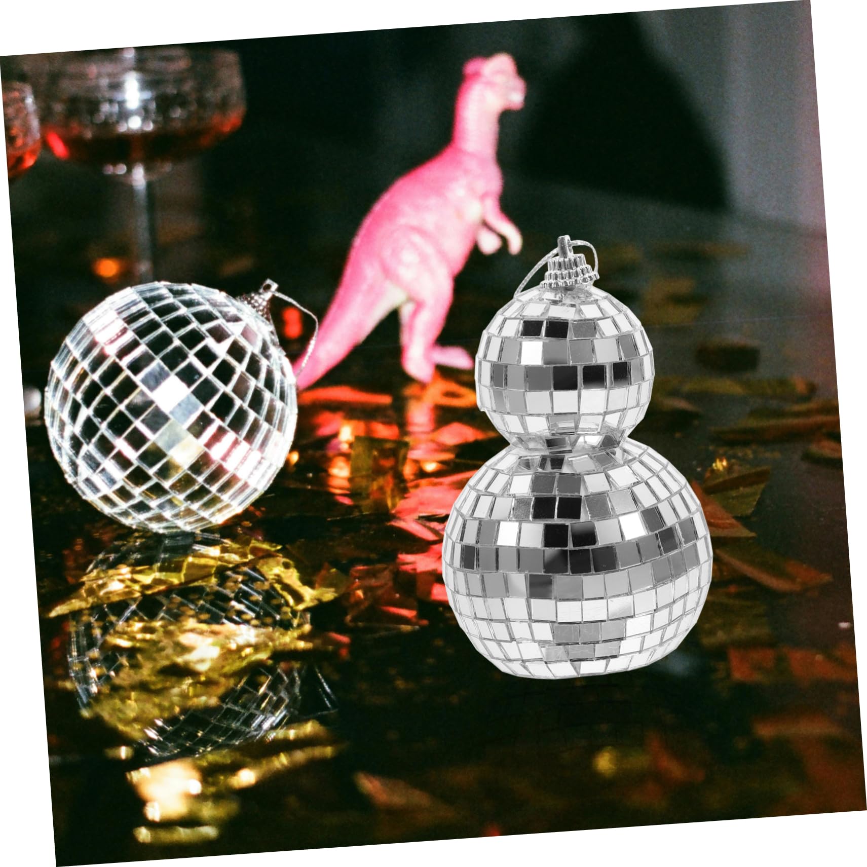 GOOHOCHY Disco Ball Mirror Hanging Decorative Mirror Ball Rotating Motor Wedding Decor