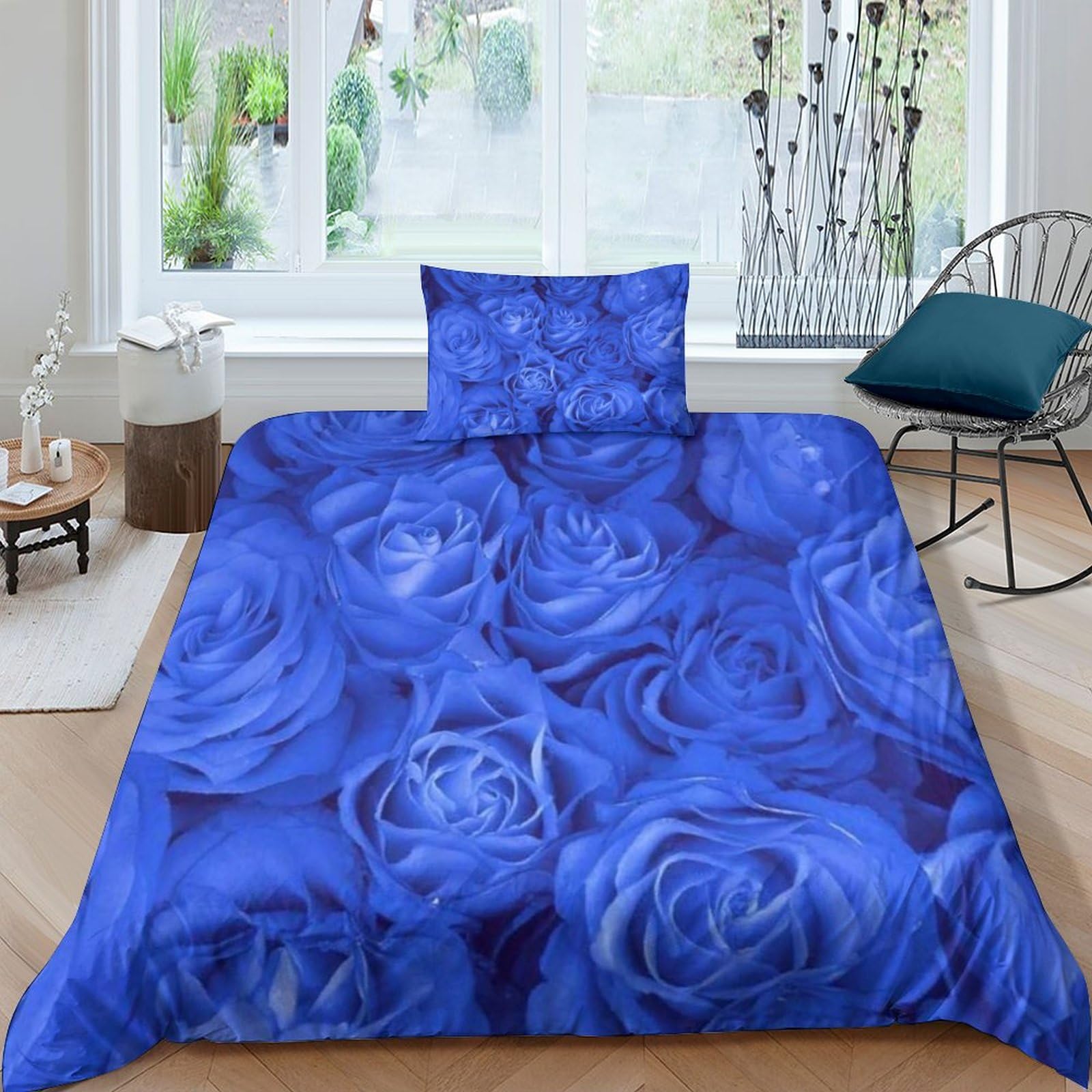 Housse de couette avec et taie d'oreiller 3 pièces en microfibre imprimée 135x200cm