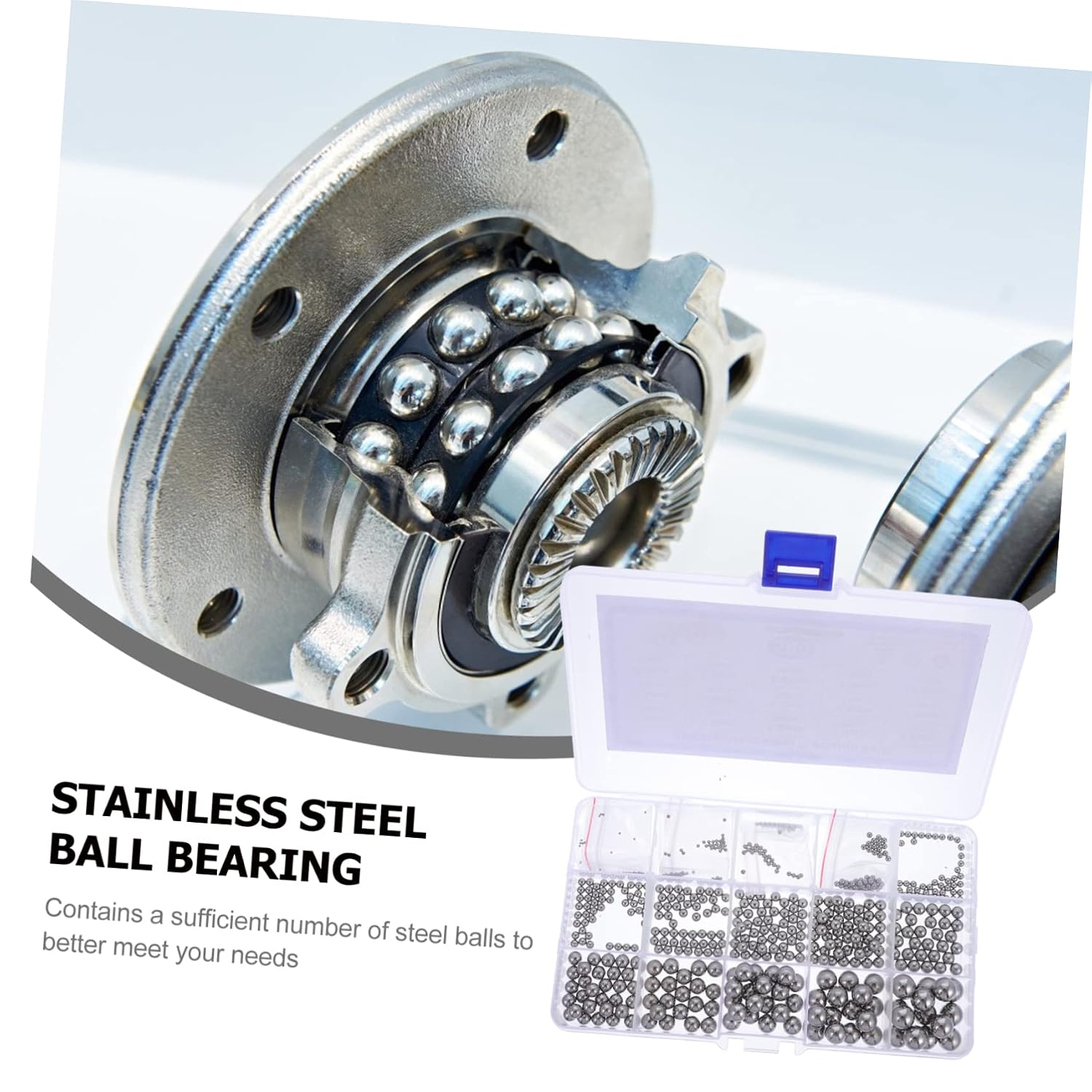 PRETYZOOM 580pcs Stainless Steel Diameter Balls 1.0-10.0mm Industrial Quality Bearing Steel Balls