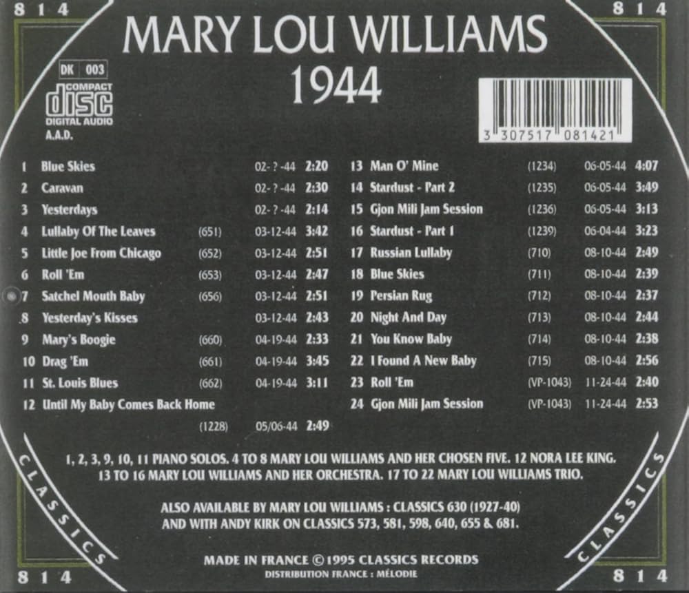 Mary Lou Williams, Mary Lou Williams, Joe Young, Bernice