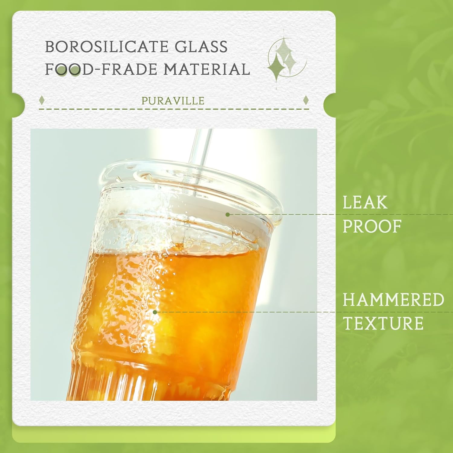 Sip in Style: Review of Puraville 20oz Glass Cups with Lids and Straws
