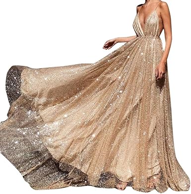 Womens Dresses F Gotal Women S Sparkling Deep V Neck Backless Prom Dresses Long Backless Tulle Formal Evening Gown At Amazon Women S Clothing Store Womens Dresses F Gotal Women S Sparkling Deep V Neck Backless Prom Dresses Long Backless Tulle Formal Evening Gown At Amazon Women S Clothing Store