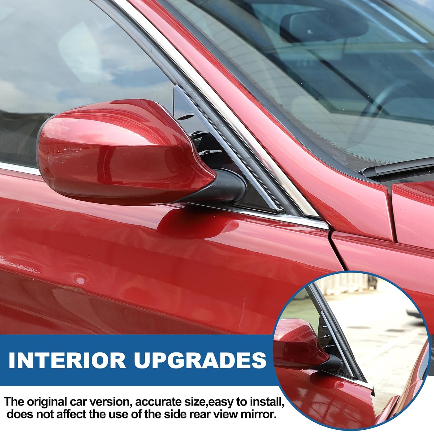 Rearview Mirror Side Spoiler Cover Trim Compatible with BMW 3 Series 2005-2012 E90 E91 E92 E93,ABS Exterior Mirror Base Cover,A-Pillar Driver Mirror Front Side Window Panel 2pcs (Glossy Black)
