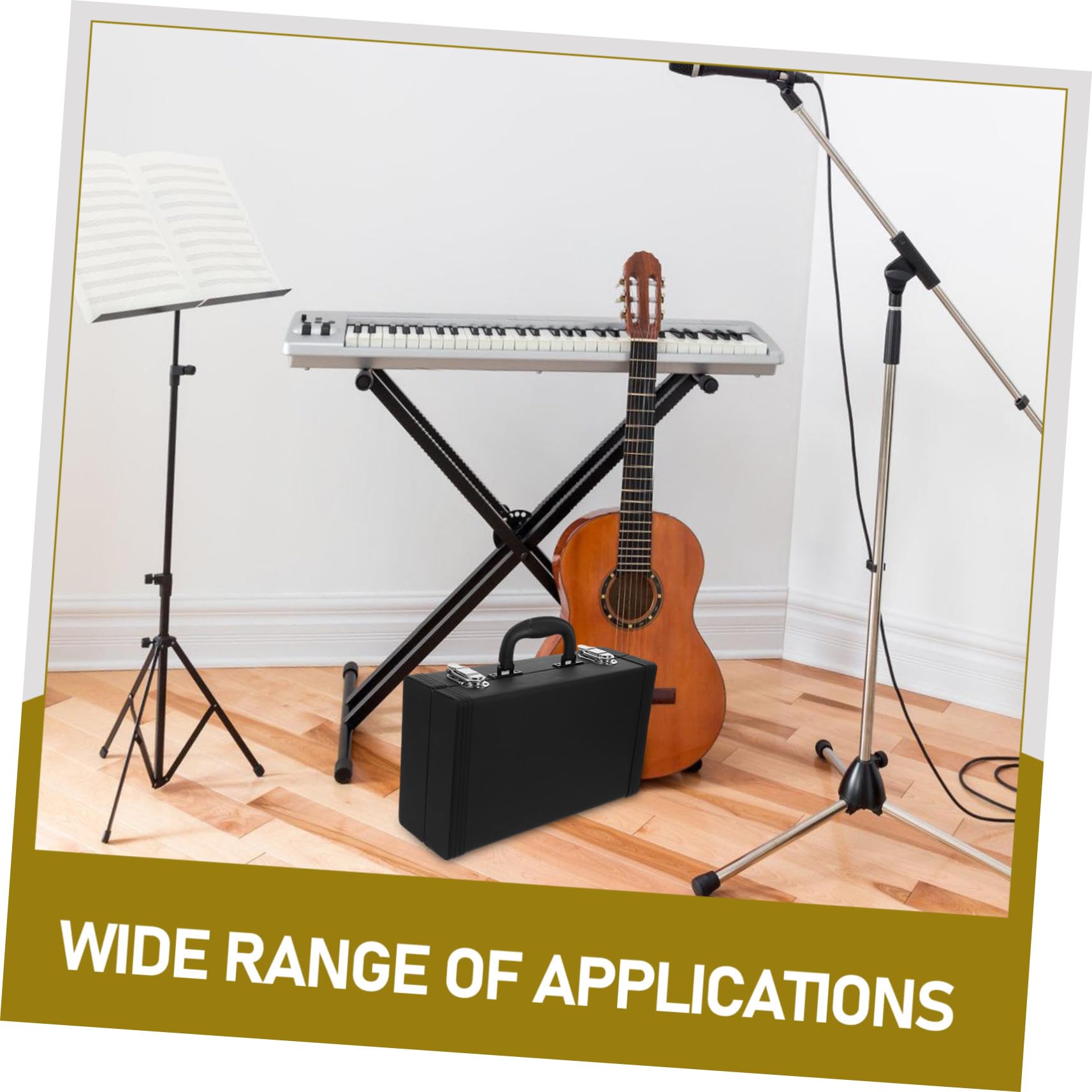 Estuche Rígido para Clarinete PU con Asa Caja de Almacenamiento Portátil Negra con Cierre Seguro para Músicos Bolsa para Instrumento de Viento Ligera y Resistente