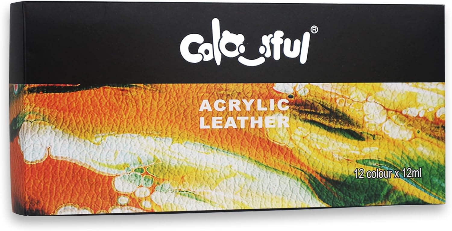 Leather Paint Set, 7 Neon Colors Acrylic Leather Paint for