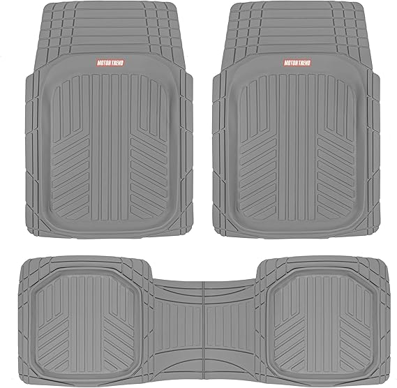 Motor Trend FlexTough Plus Gray Rubber Car Floor Mats All