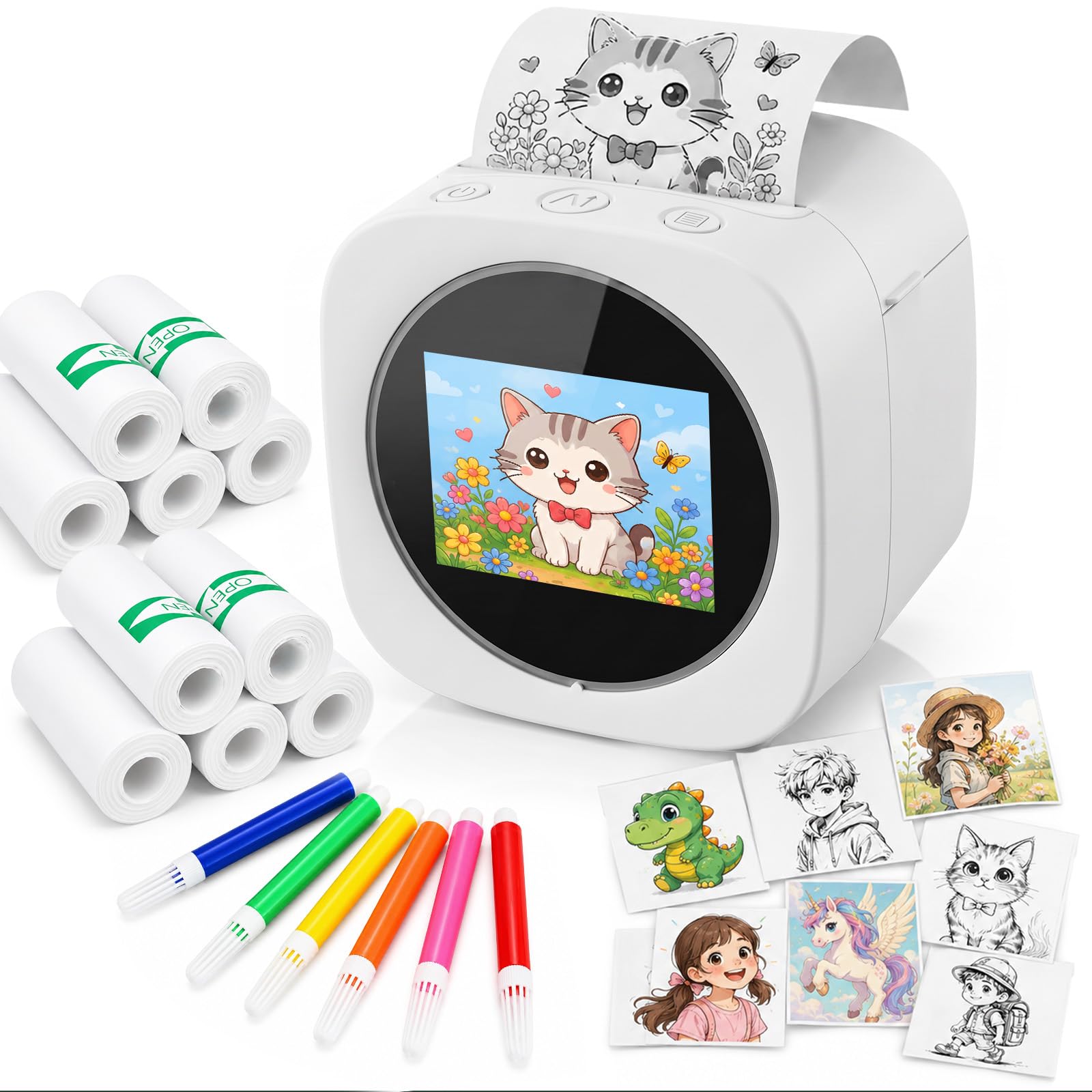 Isikego AI Sticker Box Printer with HD Display & 6 Art Modes