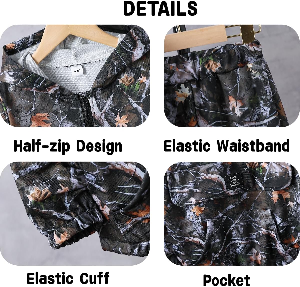 Azmxynol Boys Clothes Kids Little Boy Color Block Half Zip Hoodie & Jogger Pants 2 Piece Outfit Set,4-12 Years image 5