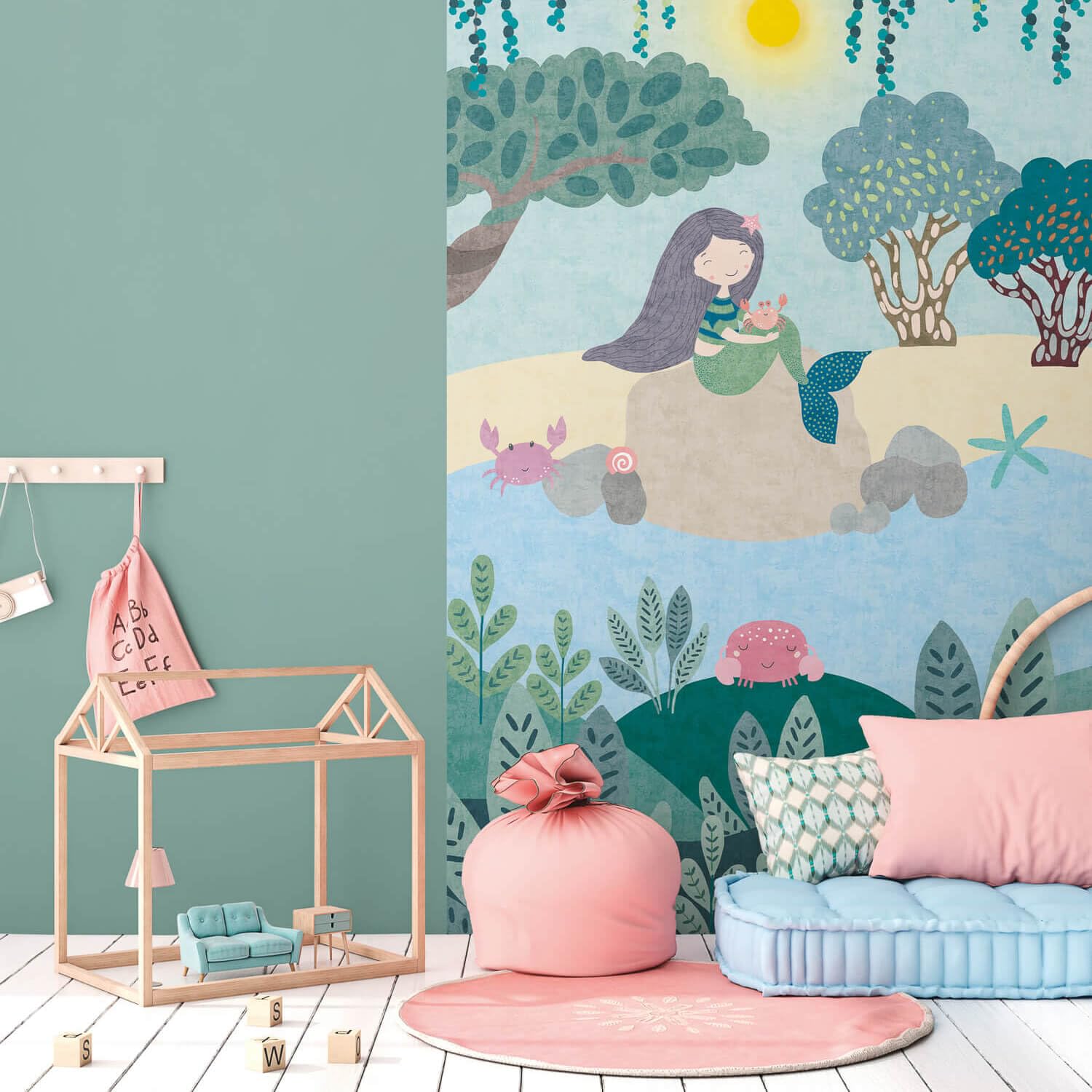 Papel pintado infantil anti-burbujas Profhome 770671-GU fotomural de facil limpieza