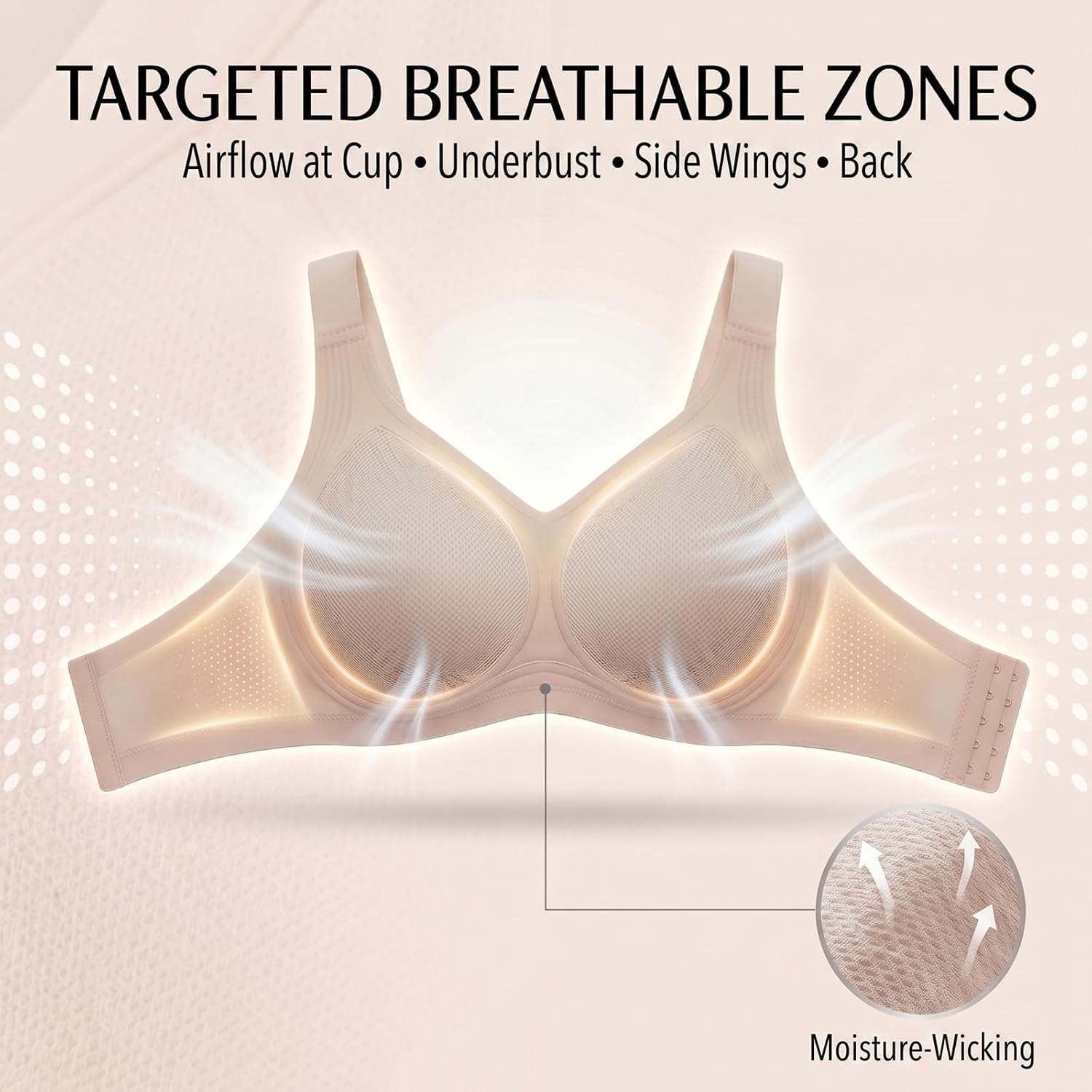PoseFree Womens Seamless Wireless Supportive Bra Push Up Comfort Soft No Underwire Full Coverage T-Shirt Bra thumbnail