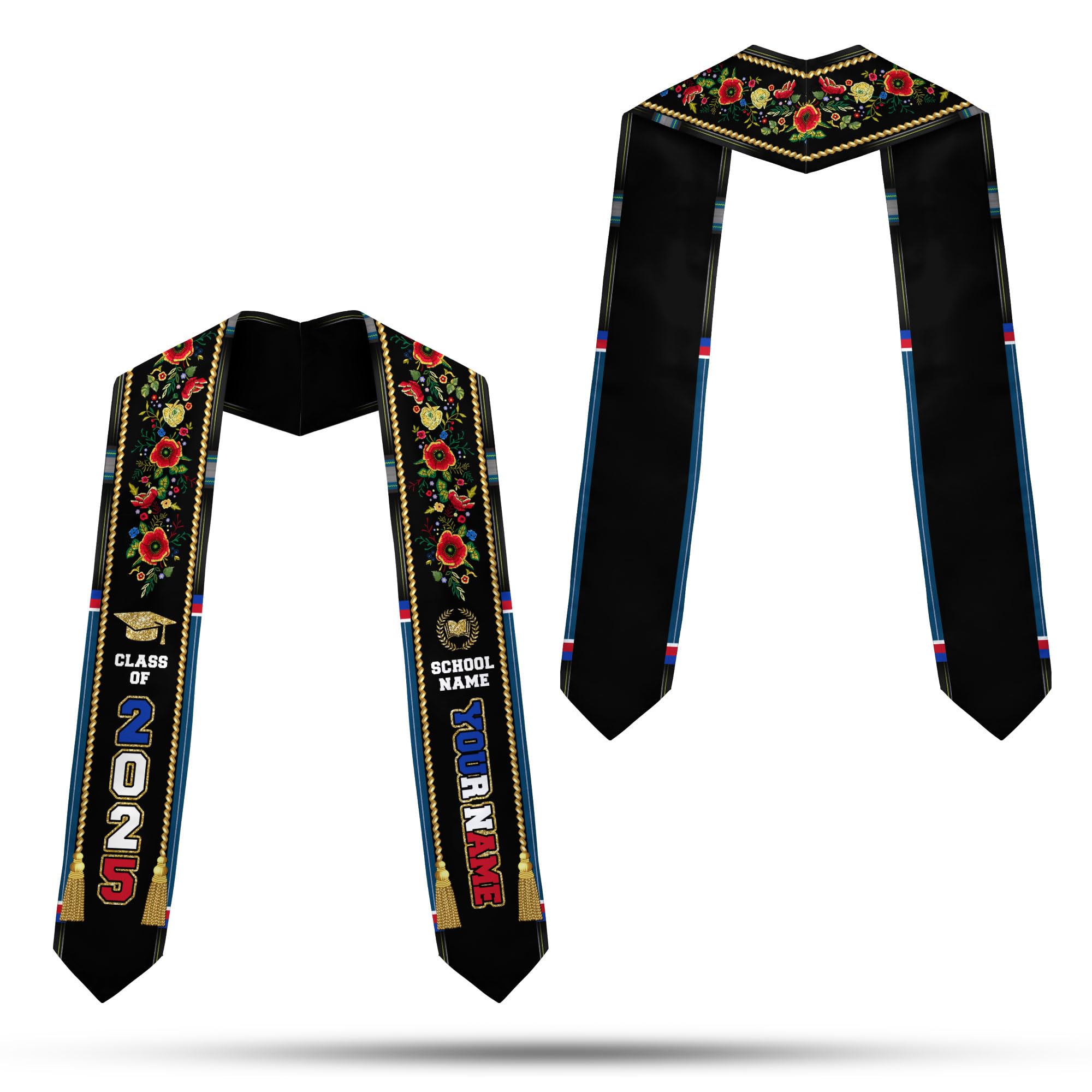 MonkeyVan Philippine Graduation Stole Philippines Graduation Flag Stole Sash Philippine American Flag Graduation Sash Plp12