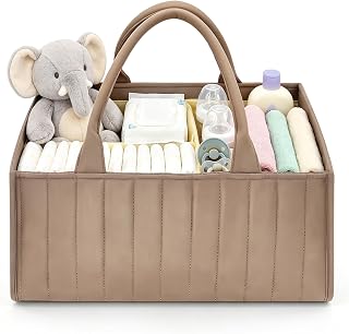 diaper organiser baby diaper caddy with compartment polyester | Comfortable Soft Solid Handle Design Partitions Suitable for bedrooms living room cars others