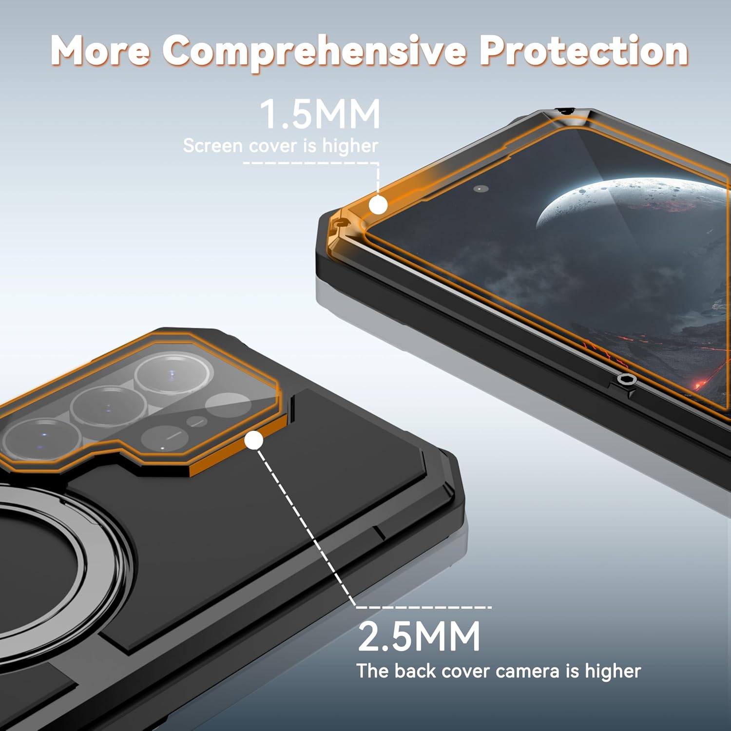 Simicoo Samsung S26 Ultra Metal Heavy Duty Military Rugged Case [Fit for MagSafe] with 360 Magnetic Ring Stand Full Cover Drop Protection Armor S26 Ultra case with Screw Men Soldier (Black)