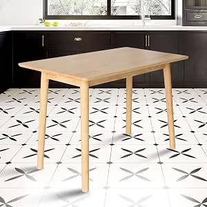 Seonyou Dining Table Rectangular Modern, 47" Solid Wood Kitchen Table ...